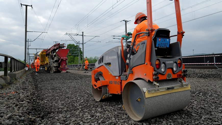 Hamm compact rollers in railway construction